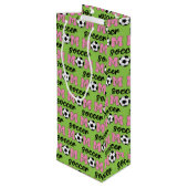 サッカーママ母の日のパターン ワインギフトバッグ (裏面アングル)