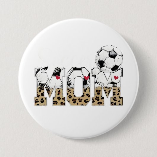 サッカーママ母の日の応援 缶バッジ (正面)
