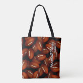 サッカーママ秋スポーツパターン名前をカスタムする トートバッグ (裏面)