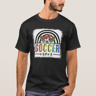 サッカーママ虹ヒョウおもしろいサッカーママ Tシャツ
