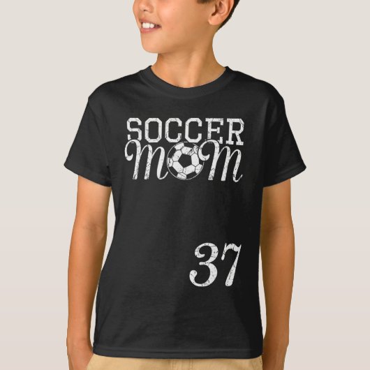 サッカーママ ジャージ ナンバー37 お気に入りの選手 #37 テ Tシャツ (正面)