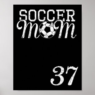サッカーママ ジャージ 番号37 お気に入りの選手 #37 テ ポスター
