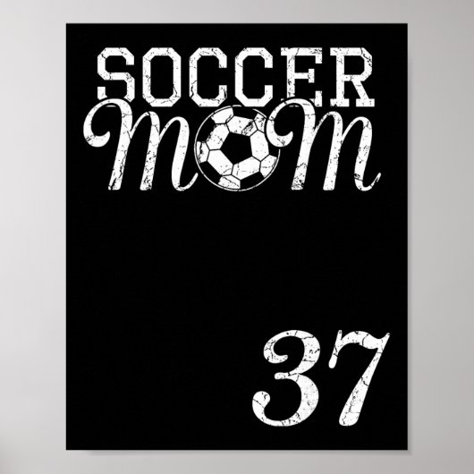 サッカーママ ジャージ 番号37 お気に入りの選手 #37 テ ポスター (正面)