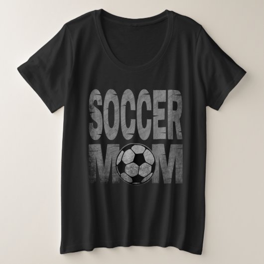 サッカーママ プラスサイズTシャツ (デザイン正面)
