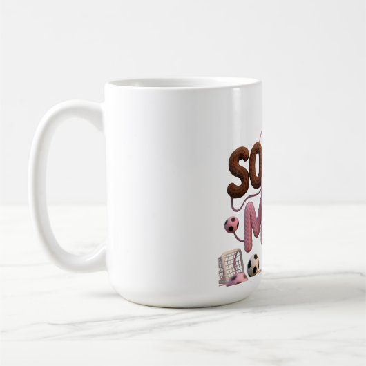 サッカーママ マグ - 偽の毛糸の温かいカバーの引き出し式ギフト (左)