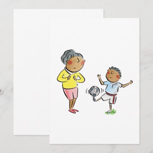 サッカーママ 招待状 (正面/裏面)