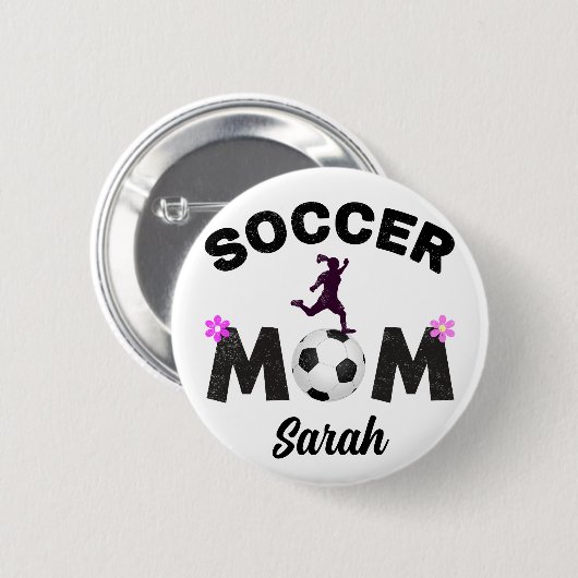 サッカーママ 缶バッジ (正面&裏面)