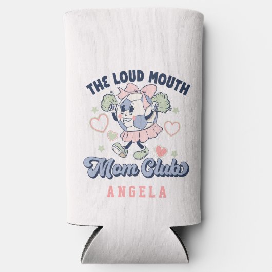 サッカーマムセパーソナライズされたッツァークーラーボックス スリム缶クーラー (正面)