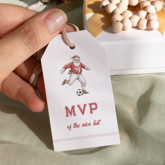 サッカーマン・サンタ MVP オブ・ザ・ナイスリスト クリスマス ギフトタグ