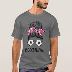 「サッカーメマの人生のめちゃくちゃなまんの髪サングラスマザー」 Tシャツ