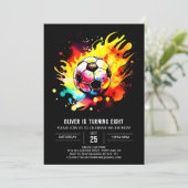 サッカーモダンの子供のオンライン誕生日 招待状 (スタンド正面)