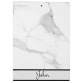 サッカーモダンパーソナライズされたコーチホワイト大理石 クリップボード (裏面)