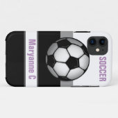 サッカーモダンボールパープルカスタムiPhone 5ケース Case-Mate iPhoneケース (裏面(横))