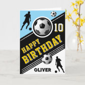 サッカーモダンボール選手誕生日 カード (黄色い花)