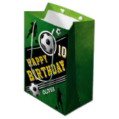 サッカーモダンボール選手誕生日 ミディアムペーパーバッグ (正面アングル)