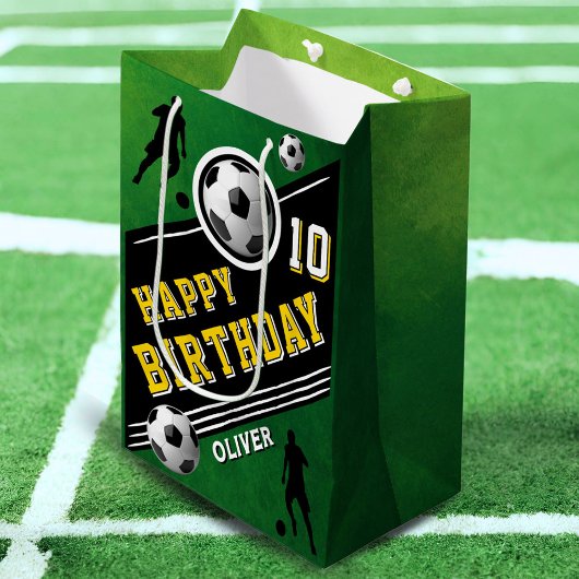 サッカーモダンボール選手誕生日 ミディアムペーパーバッグ