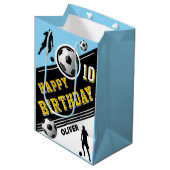 サッカーモダンボール選手誕生日 ミディアムペーパーバッグ (正面アングル)