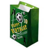 サッカーモダンボール選手誕生日 ミディアムペーパーバッグ (正面アングル)