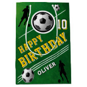 サッカーモダンボール選手誕生日 ミディアムペーパーバッグ (正面)