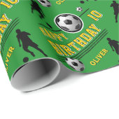 サッカーモダンボール選手誕生日 ラッピングペーパー (ロールコーナー)