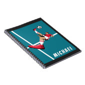 サッカーモダン選手グラフィックイラストレーションボーイ名 ノートブック (右側)