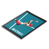 サッカーモダン選手グラフィックイラストレーションボーイ名 ノートブック (左側)