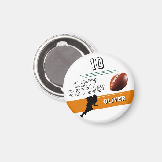 サッカーモダン選手シルエットハッピーバースデー マグネット (正面/裏面)