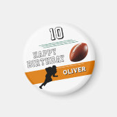 サッカーモダン選手シルエットハッピーバースデー マグネット (正面)