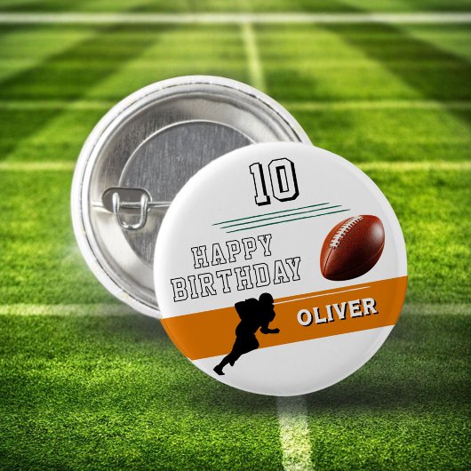サッカーモダン選手シルエットハッピーバースデー 缶バッジ