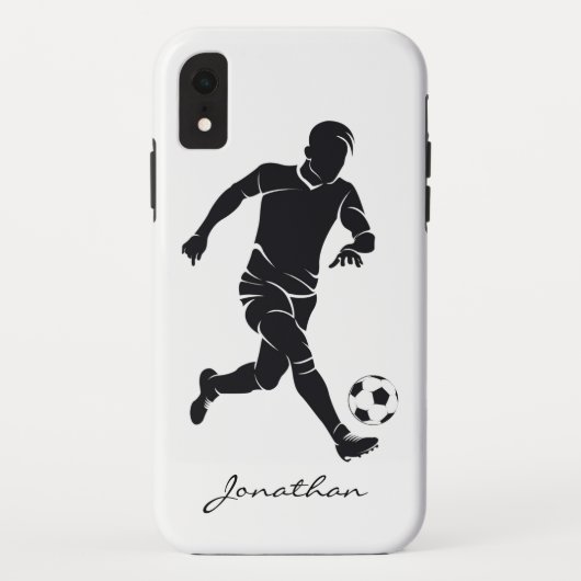 サッカーモダン選手スポーツのモノグラム Case-Mate iPhoneケース (裏面)