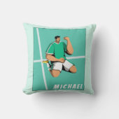 サッカーモダン選手スポーツテーマイラストレーションおもしろい クッション (正面)