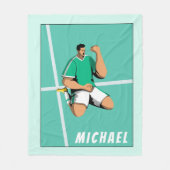 サッカーモダン選手スポーツテーマイラストレーションおもしろい フリースブランケット (正面)