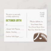 サッカーモノグラムの結婚式RSVPポストカード インビテーションポストカード (裏面)