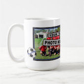 サッカーユニークコーチのギフトパーソナライズされた写真 コーヒーマグカップ (左)