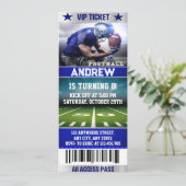 サッカーユニークチケットデザイン誕生日招待状 招待状 (スタンド正面)