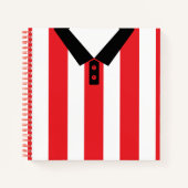 サッカーラグビー赤ストライプカスタムジャージー ノートブック (正面)