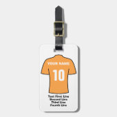 サッカーラゲッジタグ – 古い金ゴールドシャツ付き ラゲッジタグ (正面縦)