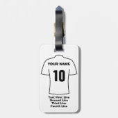 サッカーラゲッジタグ – 白シャツ付き ラゲッジタグ (裏面縦)