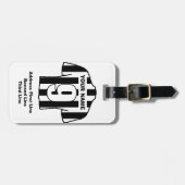 サッカーラゲッジタグ – 白黒シャツ付き ラゲッジタグ (正面横)