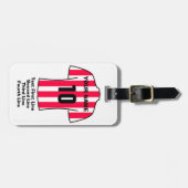 サッカーラゲッジタグ – 赤シャツと白シャツ ラゲッジタグ (正面横)