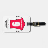 サッカーラゲッジタグ – 赤シャツと白シャツ ラゲッジタグ (正面横)