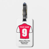サッカーラゲッジタグ – 赤シャツと白シャツ ラゲッジタグ (裏面縦)