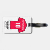 サッカーラゲッジタグ – 赤シャツ付き ラゲッジタグ (裏面横)