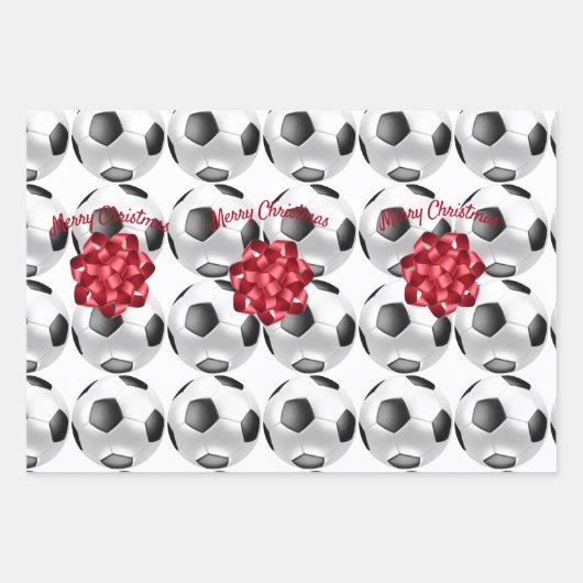 サッカーラッピング紙フラットシートセット3 ラッピングペーパーシート (正面3)
