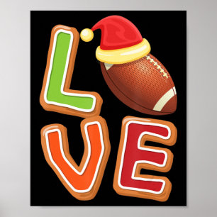サッカーラブクリスマスキュートなスポーツプレイヤーのクリスマスPaj ポスター