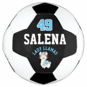 サッカーラマ – 青、黒、白 サッカーボール (正面)