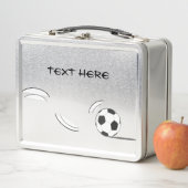 サッカーランチボックス自分の文字を追加 メタルランチボックス (インサイチュ)