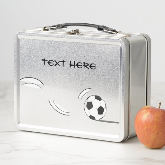 サッカーランチボックス自分の文字を追加 メタルランチボックス (インサイチュ)