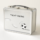 サッカーランチボックス自分の文字を追加 メタルランチボックス (正面)