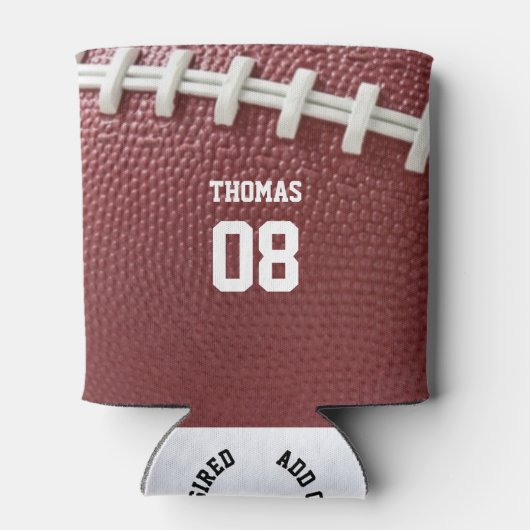 サッカールックの名前と番号パーソナライズされた 缶クーラー (裏面)